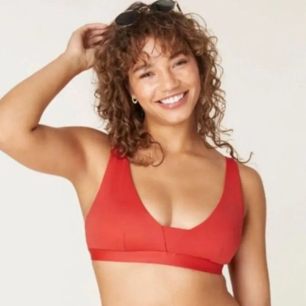 NWT Andie Women's The Tahiti Bikini Swim Top in Chili Pepper Red Size M